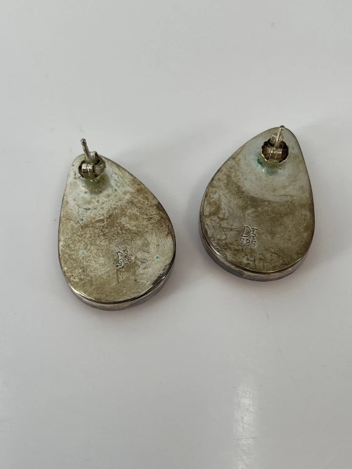 Jay King Earrings Coral Color & Sterling DTR 925 + Unbranded Red Stone Necklace - Image 3 of 4