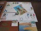 9 Israel related covers postcards with first day stamps FDC