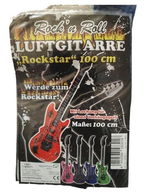 Rock'n Roll Luftgitarre Rockstar 100cm aufblasbar Party Deko Karneval