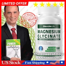 Glicinato De Magnesio De Maxima Potencia 180 Capsulas Non-Gmo 100% Chelated Max*