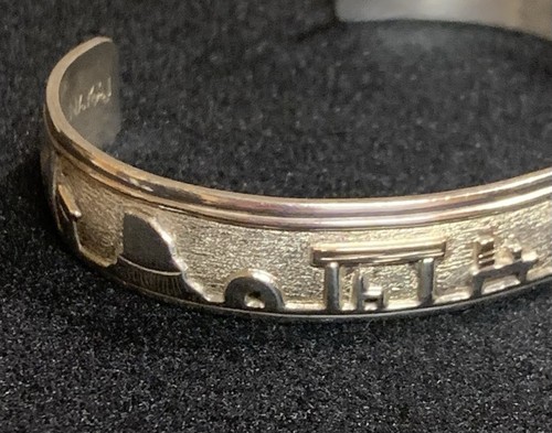 Indianer Künstler Nakai 14K und Sterling Geschichtenerzähler Manschette Armband Vintage - Bild 8 von 11