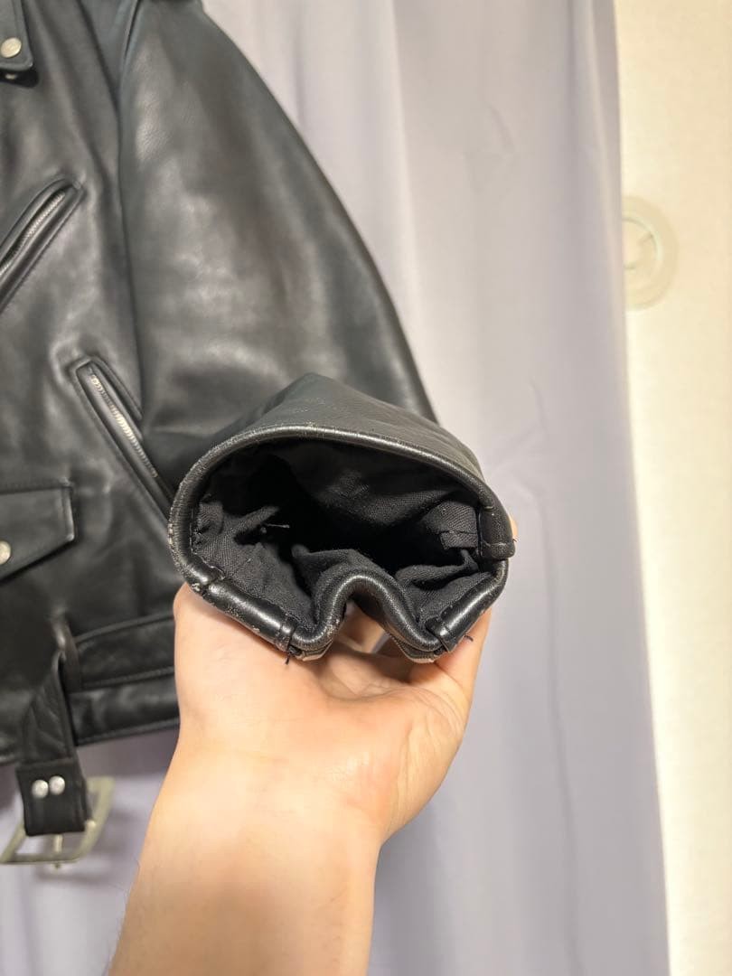 Schott 618 USA Made 90s Black Leather Double Riders Jacket Size 40 image 5
