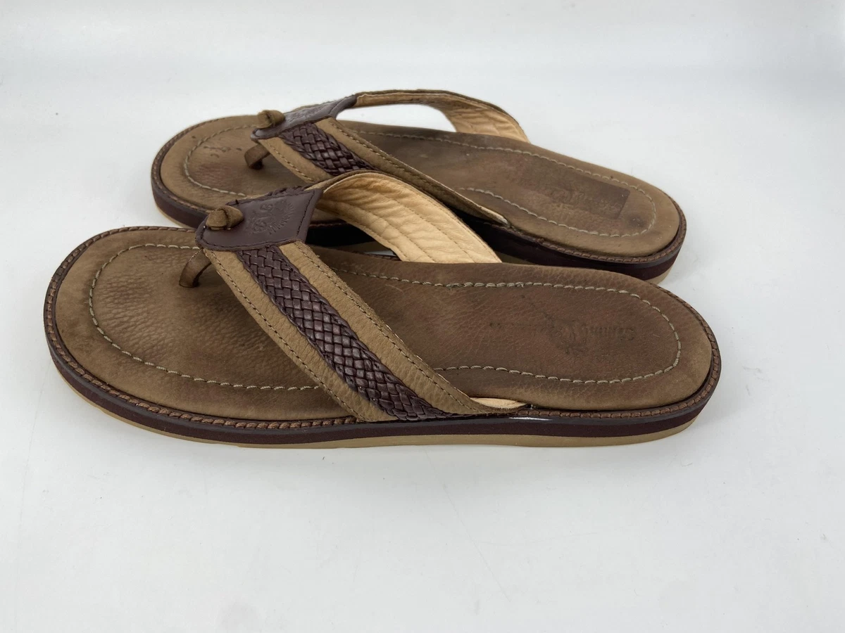 Tommy Bahama Anchors Away Leather Slide/Sandals Mens size 8M Tan EUC Tommy Bahama Anchor Sandals for Men | Mercari main image 2