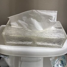 Vintage Tissue Holder..sits On Counter Or Hangs On Wall.