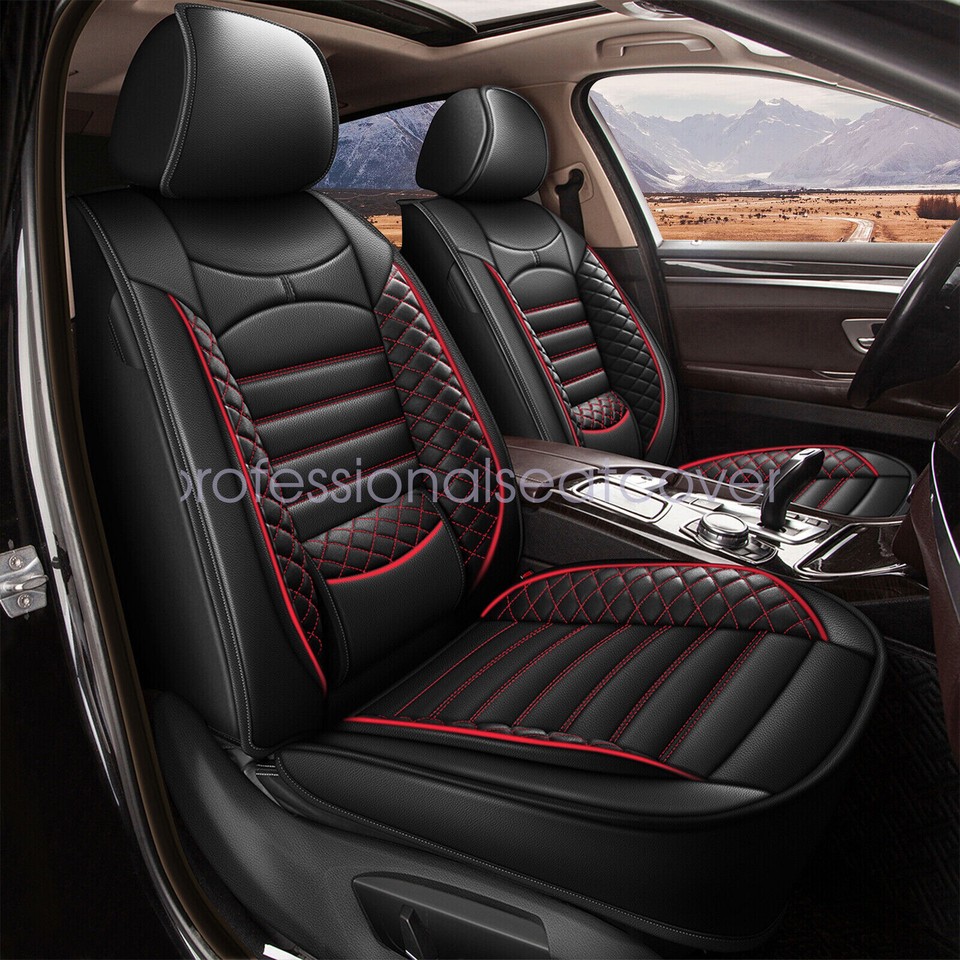 5-Seat Cover Full Set PU Leather For Ford F-150 Crew Cab Pickup 4-Door 2009-2023