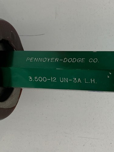 Medidor de tapón de rosca de precisión para mano izquierda Pennoyer Dodge 3.500-12 UN-3A LH GO 3.4459 - Imagen 2 de 4