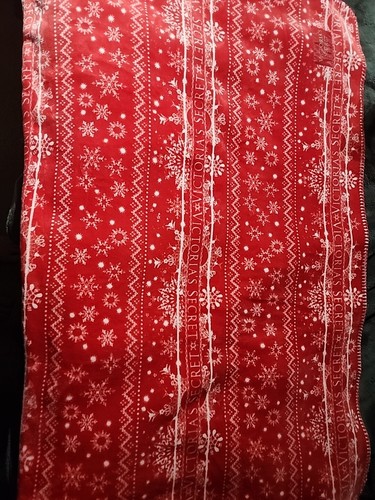 Victoria Secret Red Sherpa Blanket 60"x50' Red & White - Picture 2 of 2