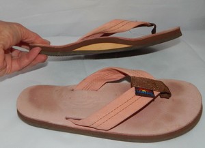 youth rainbow flip flops