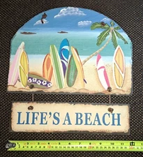 Beautiful Seal Beach California Life's A Beach Surfboard Sign Hand Painted?