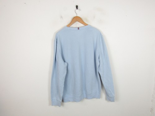 Tommy Hilfiger Printed Round Neck Jumper Baby Blue Sweatshirt Size XL - Picture 6 of 13