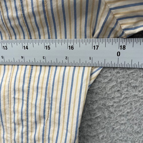 Fitted Preppy Striped Flower Button Down Shirt Career Top S Indie 90s Y2K Cute - Picture 7 of 8