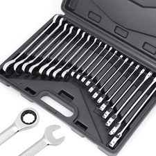 22-Piece Ratcheting Wrench Set Set, Metric and SAE Ratchet Combination Wrenches