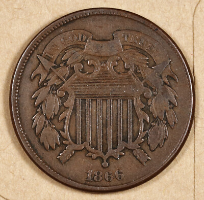 1866 2 Cent Piece.  XF.  192318