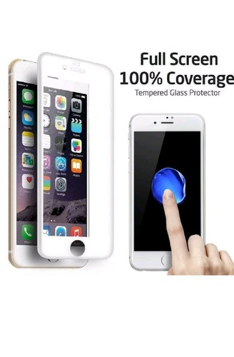 Protector de pantalla de vidrio blanco para iPhone 6/6s/7/8 Pro+ blanco templado premium - Imagen 2 de 3