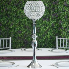 30" tall Metallic Crystal Beaded Goblet Candle Holder Wedding Centerpieces SALE