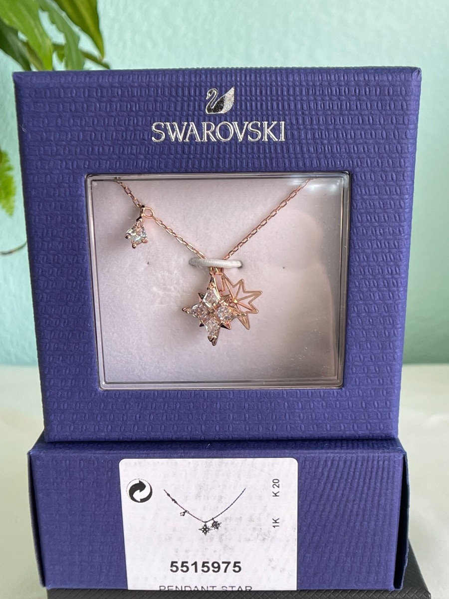 Swarovski Symbolic Star Pendant, White, Rose-gold or Gold