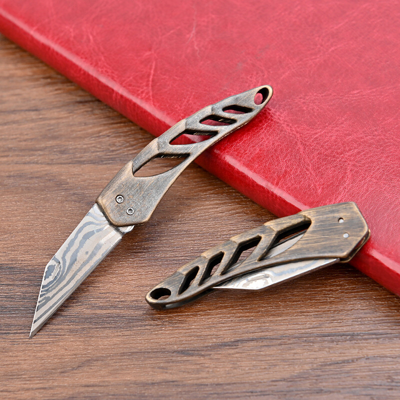 Titanium alloy/Brass Pocket Folding Knife Keychain Mini EDC Tool Multif Cutter