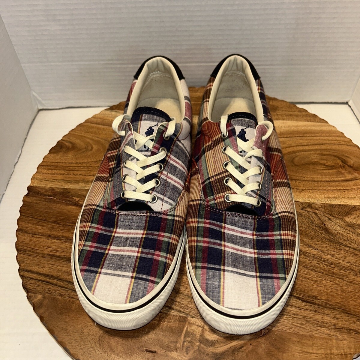 Polo Ralph Lauren D Plaid Thorton III Fashion Sneakers Shoes Men\'s Size 11 NEW Polo Ralph Lauren Thornton III Green Camo P Tiger Logo Mens  main image 4