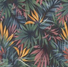 Rasch Botanical Leaf Non Woven Black Orange Smokey Pink wallpaper 465228