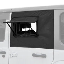 JOYTUTUS Rear Window Sun Rain Insect Mesh 2007-2024 Wrangler JK/JL/JT 4Door 2Pcs