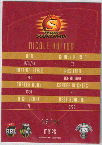 2020/21 CA Traders Cricket MOJO Ruby, Individual Card Sale only Nr-Mint. - Picture 81 of 99