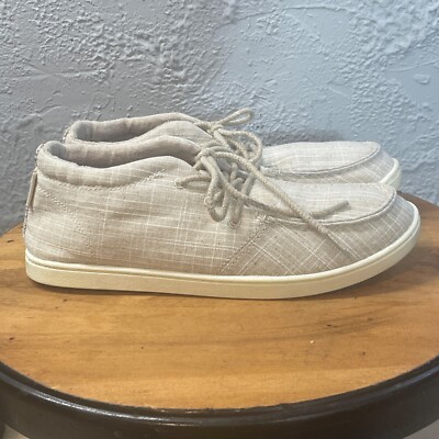 Roxy Sneakers Womens 11 Minnow Wally Beige Mid Top Lace Up Canvas Memory Foam