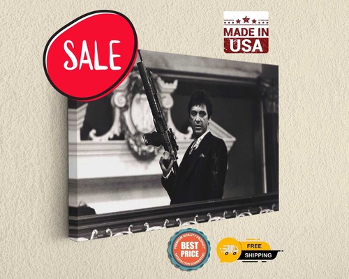 Scarface Canvas Print Tony Montana Home Decor Wall Art Wooden Frame - Picture 1 of 7