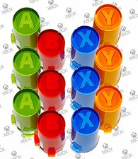 Microsoft XBox 360 ABXY Red Blue Green Yellow Game Controller Buttons (3 Sets )