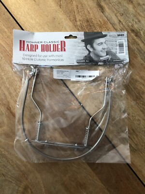 Hohner Classic Harp Holder HH01 Universal Neck 10-Hole Harmonica Holder Silver