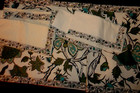 Blue Floral Print Cotton Table Linen Runner 90” L X 16”W & 6 Large Square Napkin