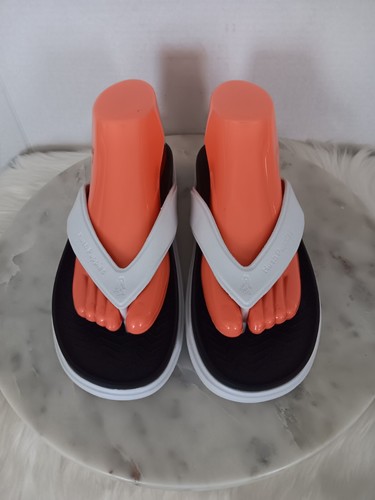 Hush Puppies Unisex Sz M 6 W 8 Thong Flip Flops Bounce Plus Sandals Black& White - Picture 4 of 16