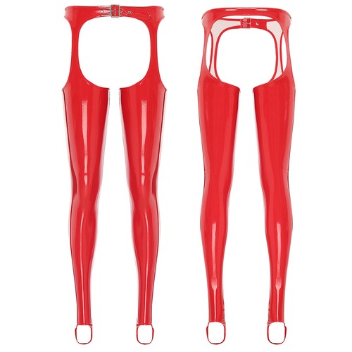 Womens Chaps Party Leggings Hollow Out Stirrup Pants Metallic Trousers Stylish - Picture 4 of 47