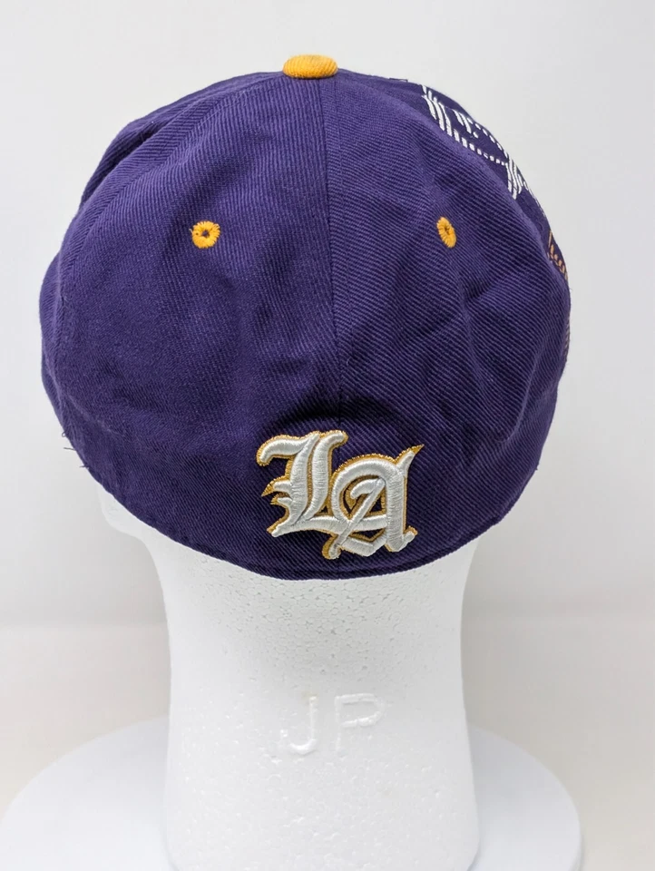 Gorra de béisbol Leader In Headwear LA púrpura amarilla Bling Y2K talla L estrás Foto 4 de 4