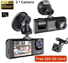 New Dash Cam Night Vision 1080p Camera Ir Loop Recording Ips Screen Car Vehicle