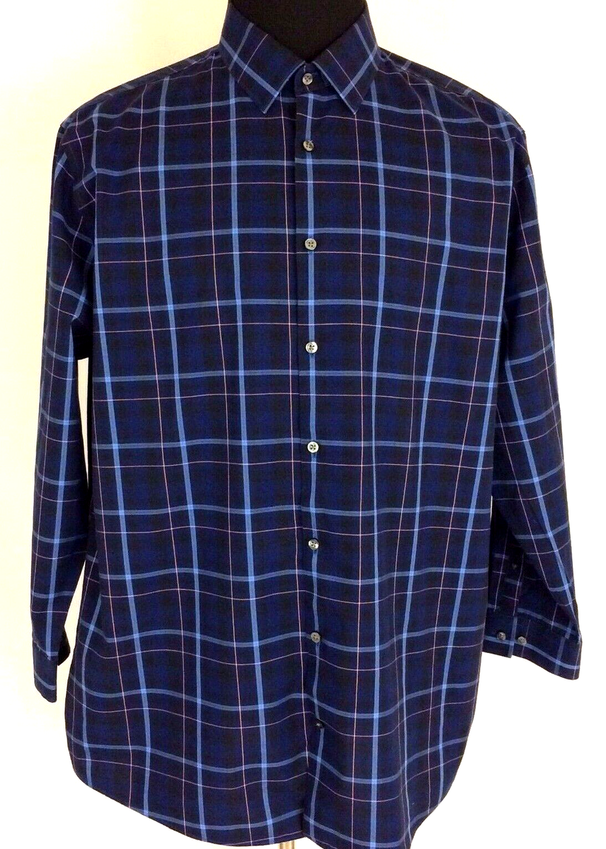 j ferrar super slim dress shirt J Ferrar Stretch Dress Shirt, Lavender Check Sz 16/34 Super Slim Fit All Cotton