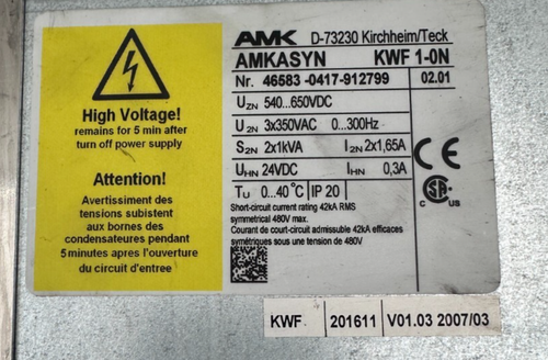 AMK AMKASYN KWF 1-0N SERVO DRIVE - Imagen 5 de 6