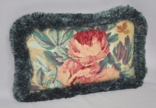 NEW Brush Fringed Pillow made w Ralph Lauren Grassland Elsa Floral Fabric 12x7