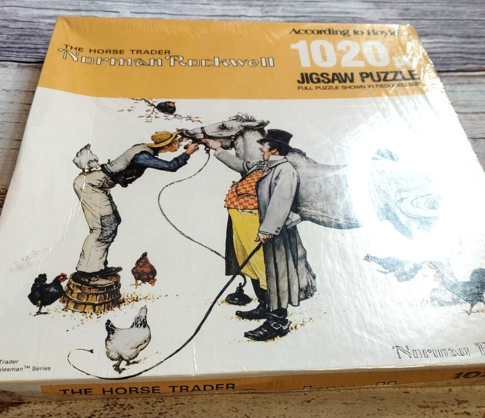 1989 Norman Rockwell "THE HORSE TRADER" 1020 PC quebra-cabeça lacrado (18"X25"). - Imagem 3 de 4