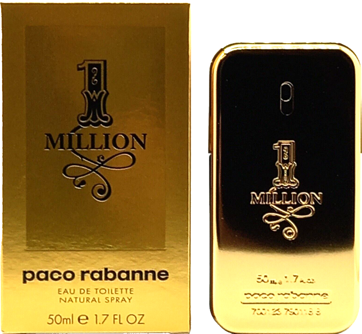 PACO RABANNE 1 MILLION EAU DE TOILETTE SPRAY FOR MEN 1.7 Oz / 50