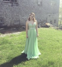 Only Worn Once Green Sherri Hill Prom Dress