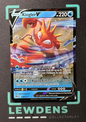 Kingler V - 028/172 - Ultra Rare - SWSH Brilliant Stars - Pokemon Card |  eBay