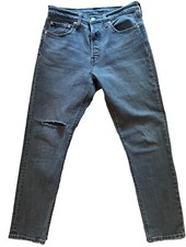 Levi's Vintage Women's 501 Jeans Black 28"x28" High Rise Button Fly Distressed