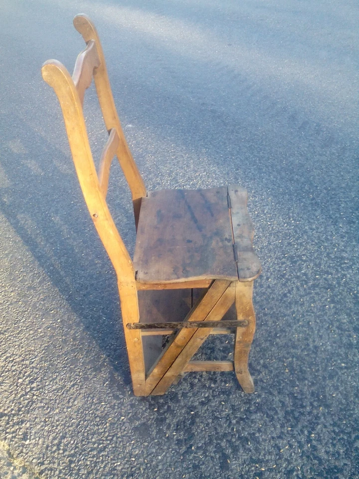 Chaise Escabeau ancienne, Escabelle - Photo 4/4