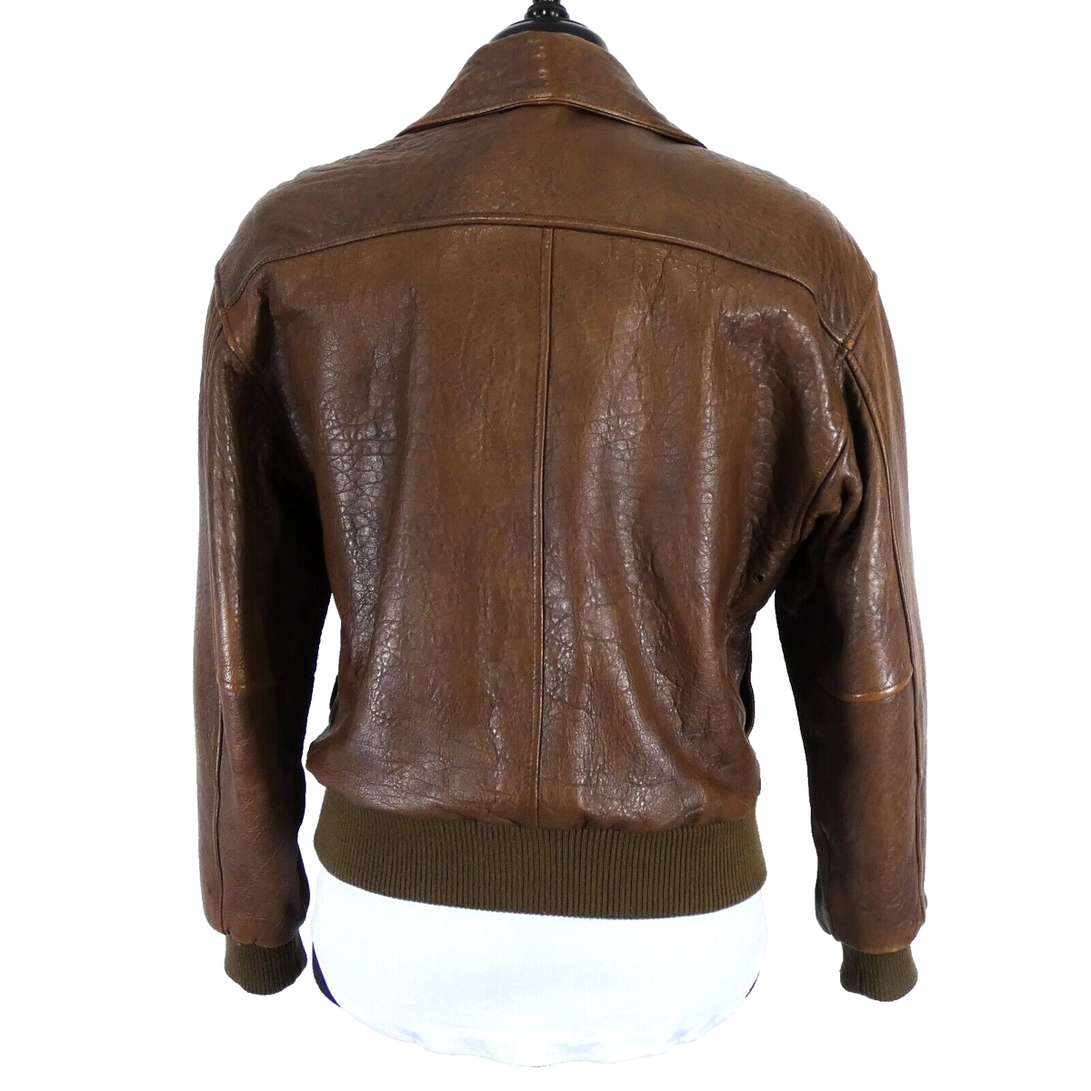 Leather Flight Jacket A-2 Type Full Zip Vintage Top Gun | eBay Leather Flight Jacket A-2 Type Full Zip Vintage Top Gun | eBay