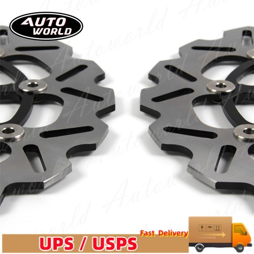 For Suzuki GSXR600 GSXR750 2006 2007 K6 K7 Front + Rear Brake Disc Rotor Black - Picture 8 of 13