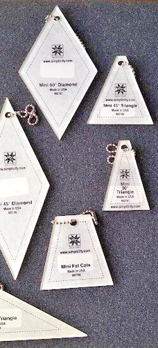 Set of 14 EZ Quilting Simplicity Mini Triangle Key Chains Templates - Picture 4 of 11