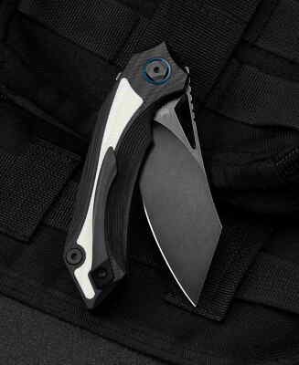 BTKG45D Bestech Knives Kasta Black/White G10 Handle 154CM Black Blade IKBS Liner