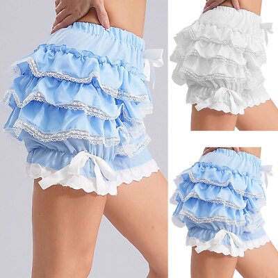 Damen Unterhosen mit Rüschen Mehrlagige Unterwäsche Bloomers Shorts Kurze Hose
