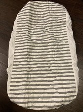 Monica  Andy Changing Pad Cover - Gray/White Stripes