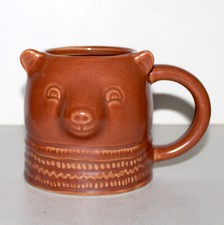 Bear Head coffee tea Mug ceramic stoneware br...